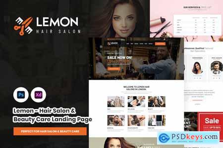 Lemon - Hair Salon & Beauty PSD & XD Landing Page