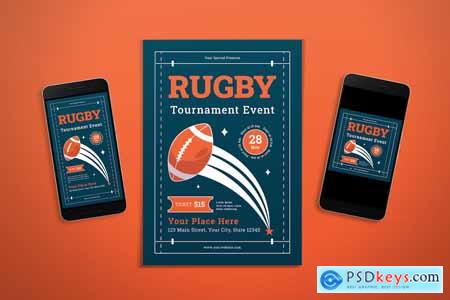 Rugby Tournament Flyer Set & Instagram Post