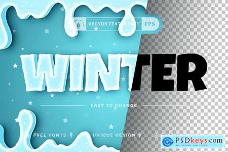 Cold Winter - Editable Text Effect, Font Style