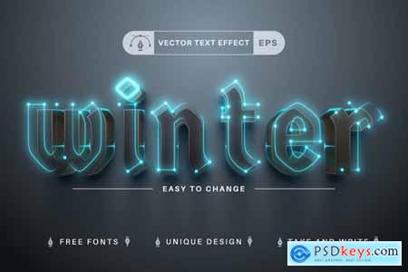 Glow Frost - Editable Text Effect, Font Style