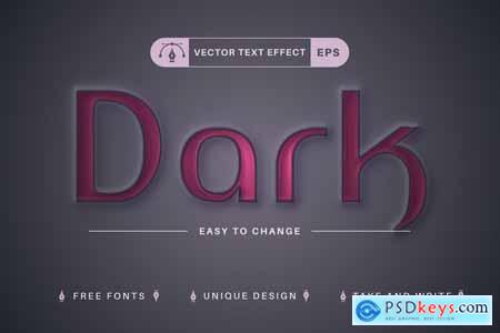 Dark - Editable Text Effect, Font Style