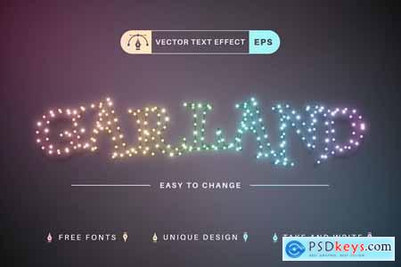 Garland - Editable Text Effect, Font Style