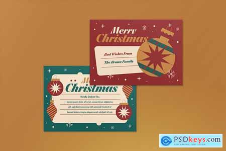 Red Flat Design Christmas Greeting Card