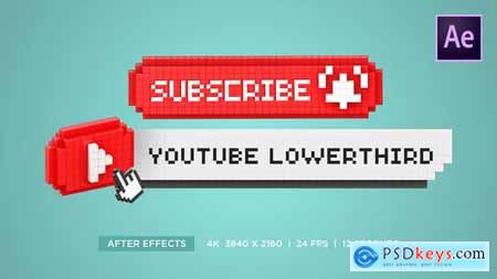 Youtube Lowerthird Subscribe Button 3D Pixel