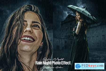Rain Night Photo Effect