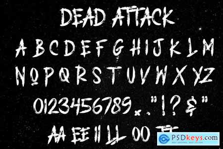 DEAD ATTACK - Brush Font AM