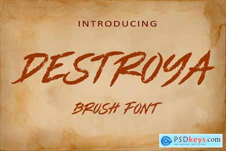 DESTROYA - Brush Font AM