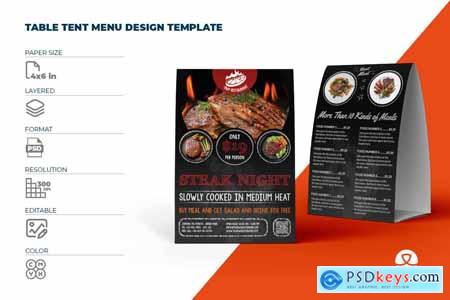 Grill Steak Table Tent Template