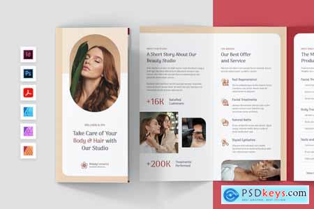 Beauty Cosmetics Brochure Tri-Fold Template