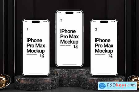 iPhone 14 Pro Max Mockup On Podium