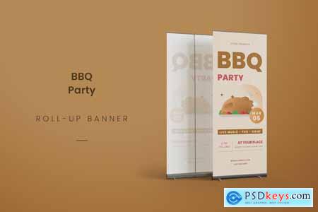 Bbq Party Flyer Roll Up Banner