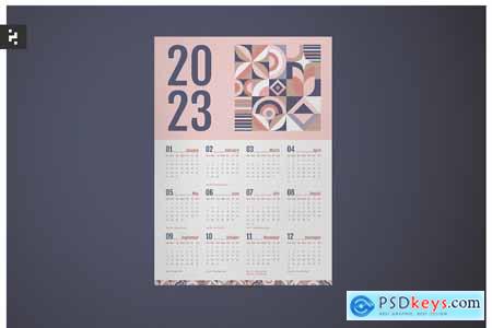 One Page Calendar 2023