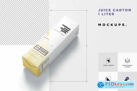 1 Liter Juice Box Mockups