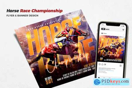 Horse Race Championship Flyer and Social Template