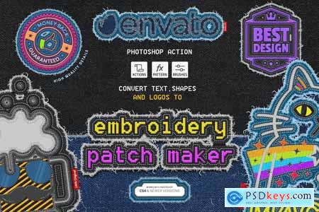 Embroidery Patch Maker Photoshop Action