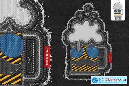 Embroidery Patch Maker Photoshop Action