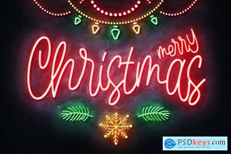 Christmas Neon Text Effects