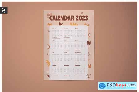 One Page Calendar 2023 H9VC26X