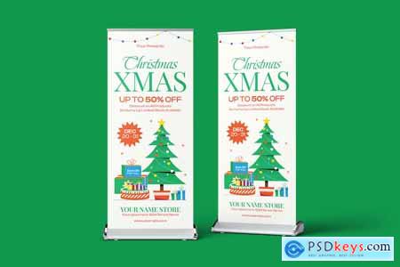 Christmas Sale Roll Banner Template