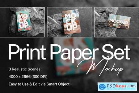 Print Paper Set Mockup