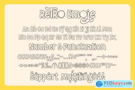 Retro Emoji - A Playful Groovy Font