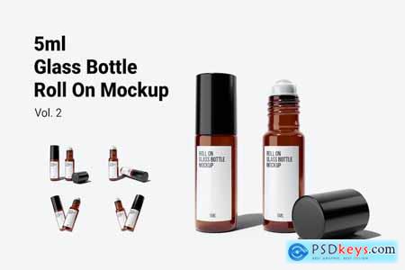 5ml Glass Bottle Roll On Mockup Vol.2