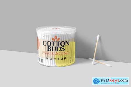 Cotton Buds Round Box Mockups