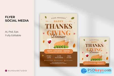 2023 Thanks Giving Dinner Flyer & Instagram Post