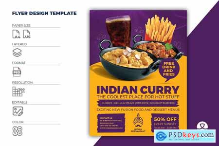 Indian Restaurant Flyer Template Vol.3