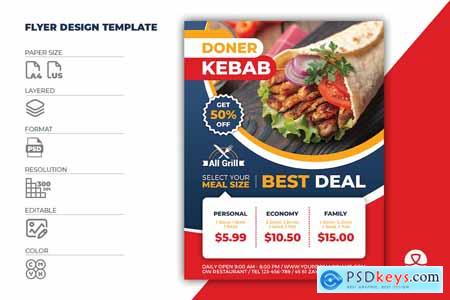 Doner Kebab Restaurant Flyer Template