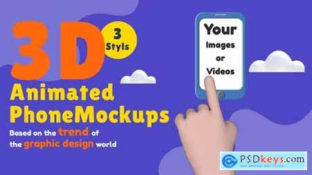3D Phone Mockups Pack for Animated presentation 42083423