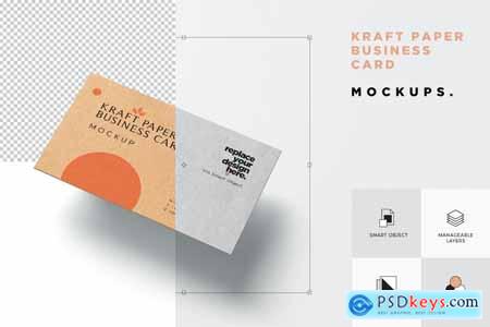 Kraft Paper Business Card Mockups