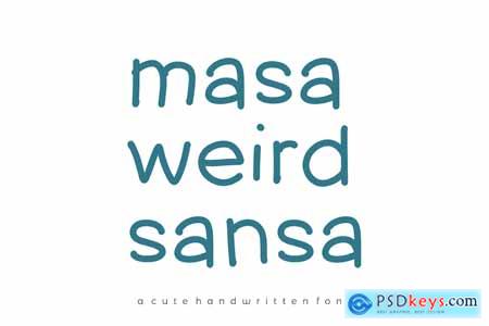 Masa Weird Sansa A Cute Handwritten Font