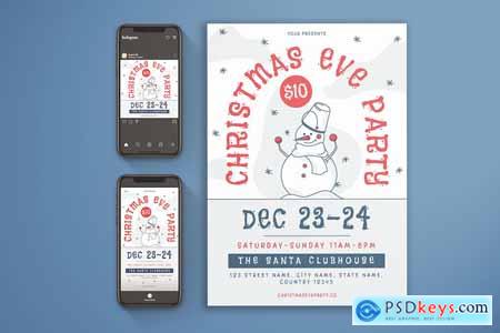 Christmas Eve Party Event Flyer Set
