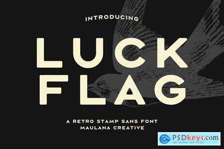 Luck Flag Retro Stamp Sans Font