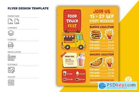 Food Truck Menu Flyer Template