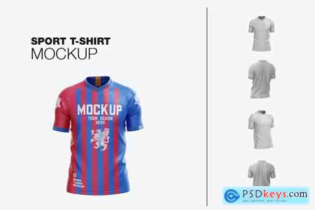 Set Soccer Mens Sports T-shirt Mockup