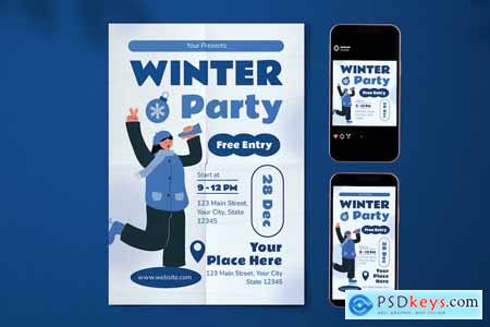 Winter Party Flyer Set