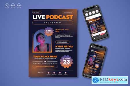 Vg Live Podcast Talkshow Flyer Set