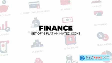 Finance Economy - Set of 16 Animation Icons 42135643