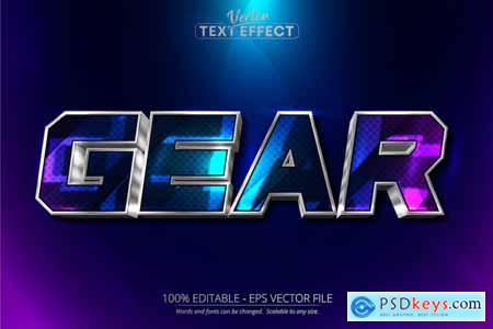 Gear - Editable Text Effect, Metallic Font Style