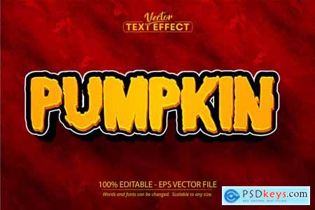 Pumpkin - Editable Text Effect, Cartoon Font Style