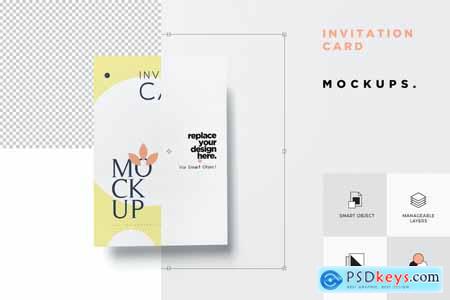 Single Page Invitation Card Mockups