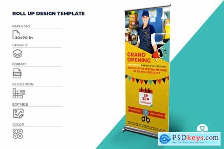 Grand Opening Signage Banner Roll Up Template