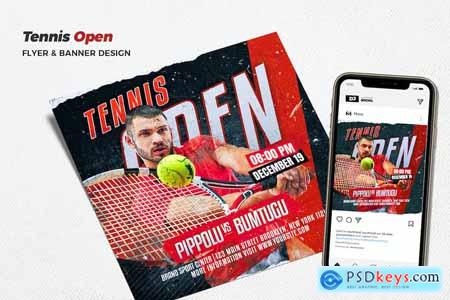 Tennis Open Flyer and Social Media Promotion