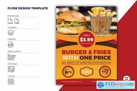 Burger Restaurant Flyer Template Vol.8