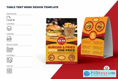 Burger Restaurant Table Tent Template Vol.4