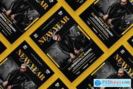 New Year Party Flyer Template N5AJJ8E