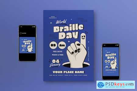 Blue Pop World Braille Day Flyer Set