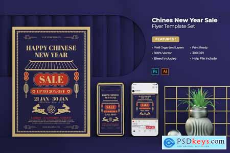 Chinese New Year Sale Flyer Template